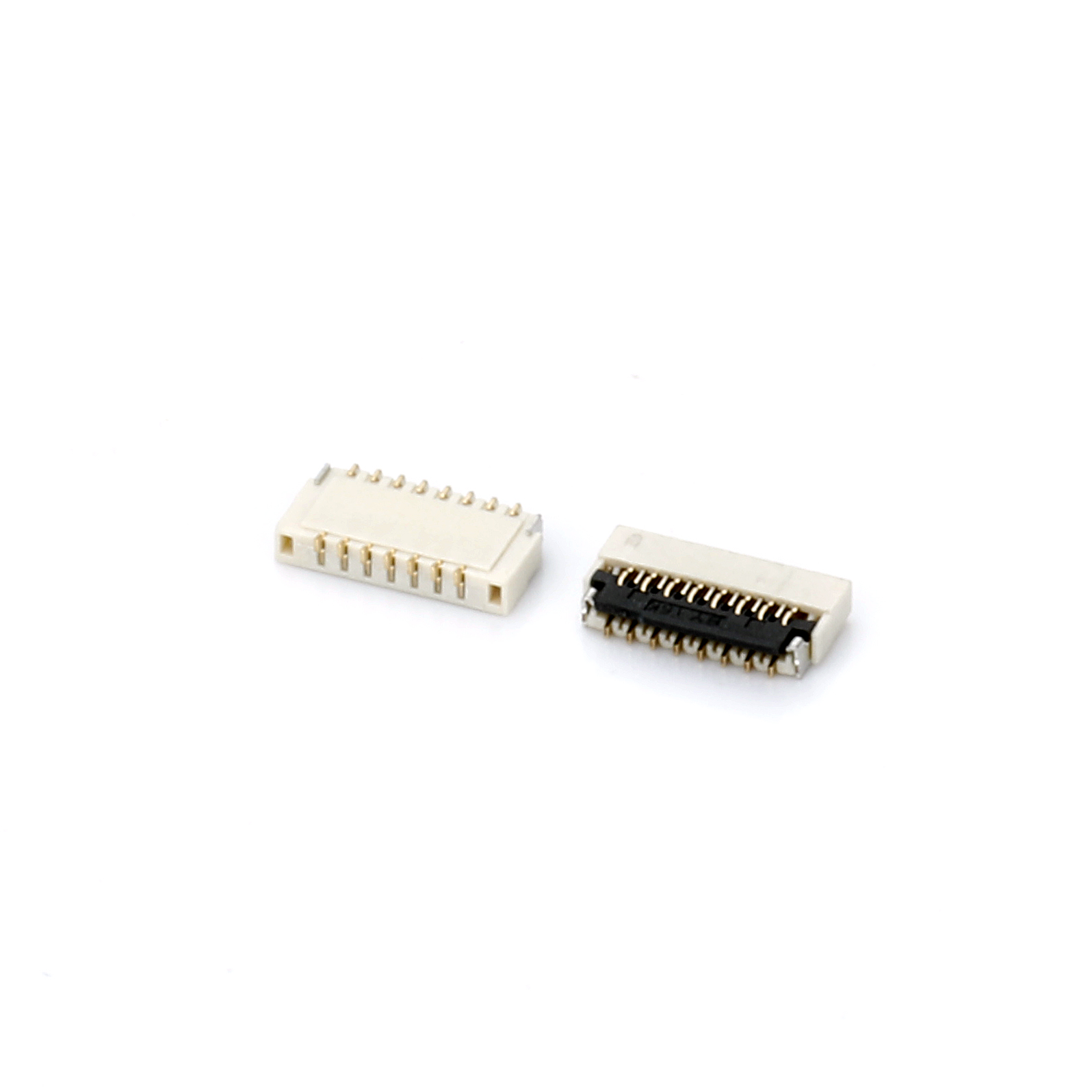 0.5mm  H1.0mm FPC连接器 翻盖下接 下接触点 卧贴 LF050-GXXW-COR